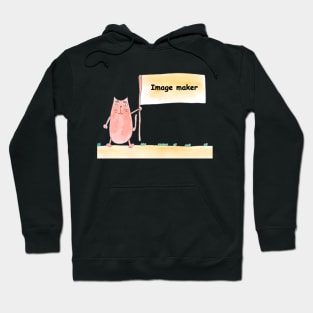 Image maker, profession, work, worker, professional, cat, humor, fun, job, humorous, watercolor, animal, character Hoodie